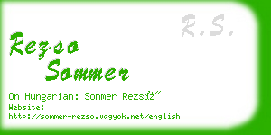 rezso sommer business card